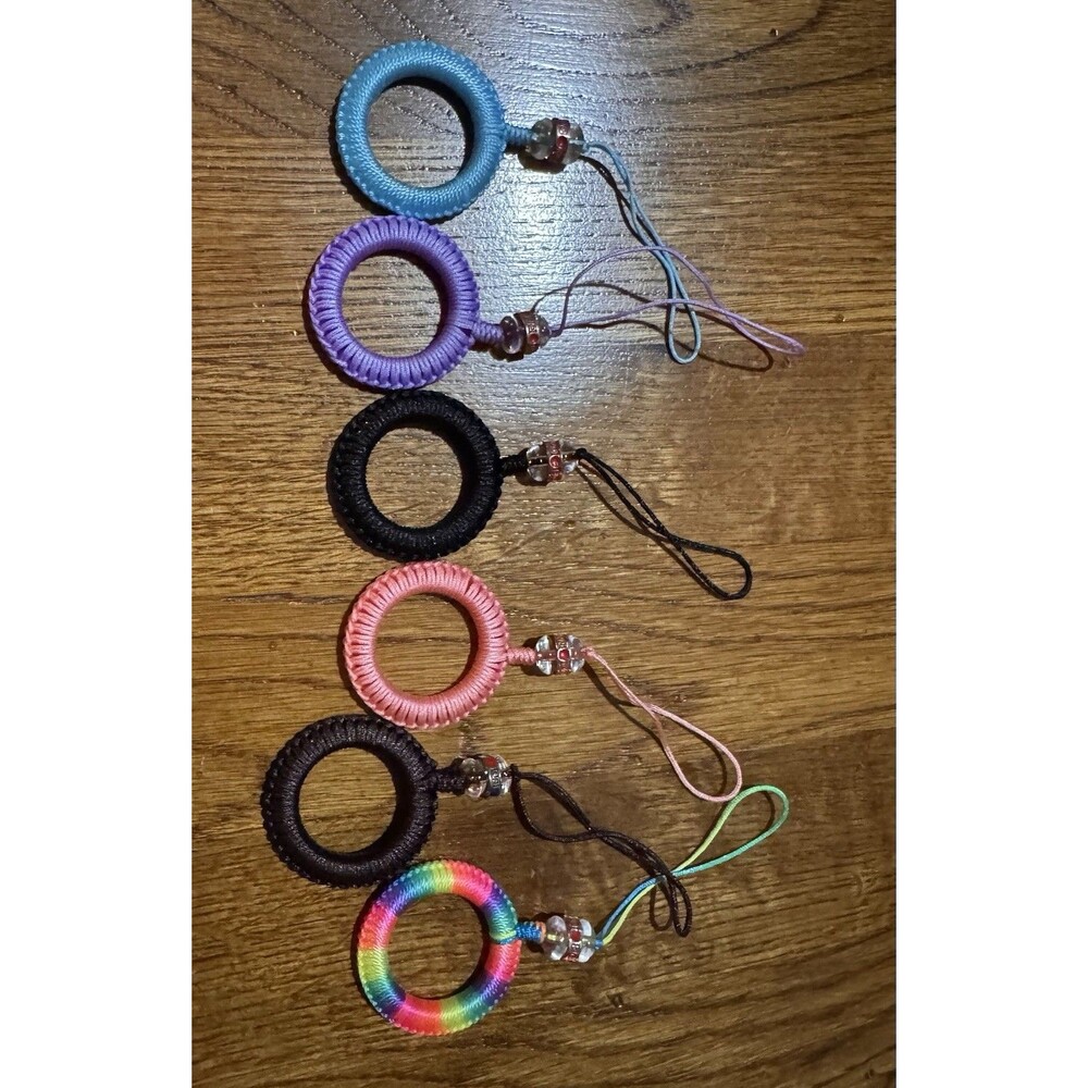 Cell Phone Finger Lanyard 6 Pack Multi Color Lot of 2 packs (12 total)